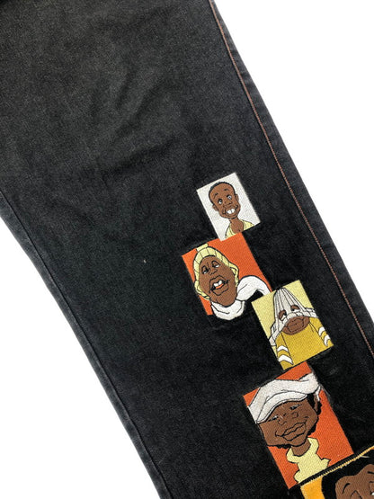 【中古品】【メンズ】 PLATINUM FUBU プラチナム フブ FAT ALBERT DENIM PANTS ファット アルバート デニムパンツ 153-260426-rt-15-tagh サイズ：34 カラー：ブラック 万代Net店