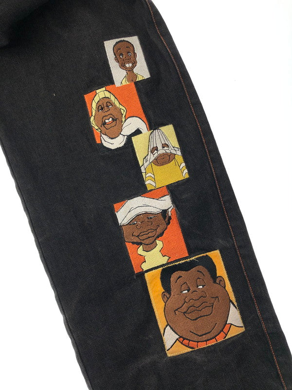 【中古品】【メンズ】 PLATINUM FUBU プラチナム フブ FAT ALBERT DENIM PANTS ファット アルバート デニムパンツ 153-260426-rt-15-tagh サイズ：34 カラー：ブラック 万代Net店