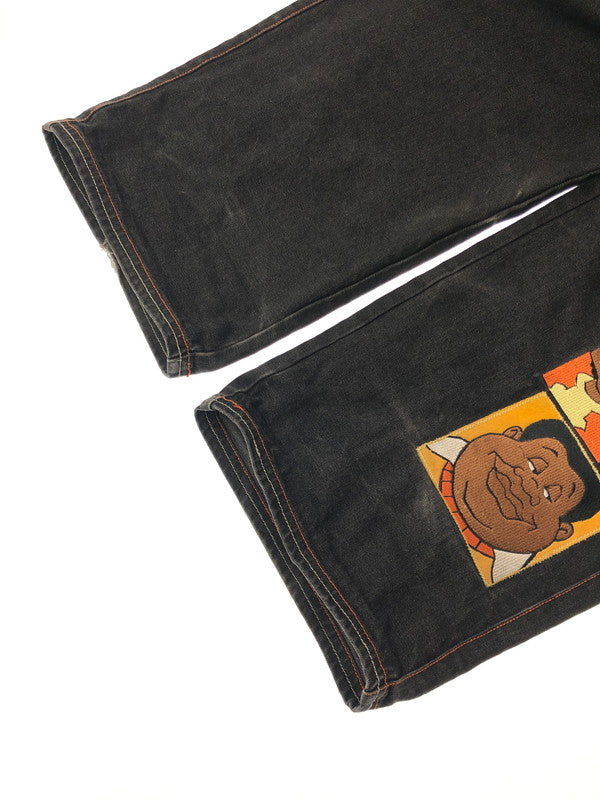 【中古品】【メンズ】 PLATINUM FUBU プラチナム フブ FAT ALBERT DENIM PANTS ファット アルバート デニムパンツ 153-260426-rt-15-tagh サイズ：34 カラー：ブラック 万代Net店