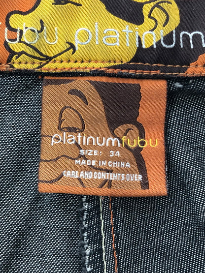 【中古品】【メンズ】 PLATINUM FUBU プラチナム フブ FAT ALBERT DENIM PANTS ファット アルバート デニムパンツ 153-260426-rt-15-tagh サイズ：34 カラー：ブラック 万代Net店