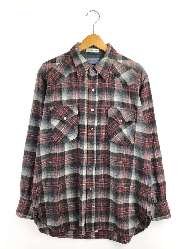 【中古品】【メンズ】 PENDLETON ペンドルトン 70'S WESTERN WOOL CHECK L/S SHIRT 70年代 ウエスタン チェックシャツ 長袖シャツ 146-260425-na-10-tagh サイズ：L カラー：マルチカラー 万代Net店