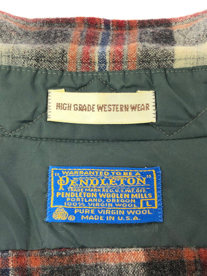 【中古品】【メンズ】 PENDLETON ペンドルトン 70'S WESTERN WOOL CHECK L/S SHIRT 70年代 ウエスタン チェックシャツ 長袖シャツ 146-260425-na-10-tagh サイズ：L カラー：マルチカラー 万代Net店