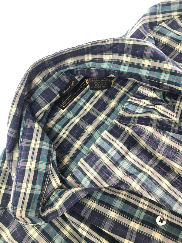 【中古品】【メンズ】 EDDIE BAUER エディー・バウアー 80～90's BD LS SHIRT 80～90年代 ボタンダウン 長袖 シャツ トップス ヴィンテージ 黒タグ 146-260607-rt-07-tagh サイズ：L カラー：マルチカラー 万代Net店