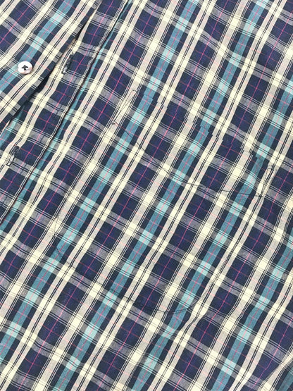 【中古品】【メンズ】 EDDIE BAUER エディー・バウアー 80～90's BD LS SHIRT 80～90年代 ボタンダウン 長袖 シャツ トップス ヴィンテージ 黒タグ 146-260607-rt-07-tagh サイズ：L カラー：マルチカラー 万代Net店