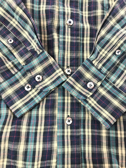 【中古品】【メンズ】 EDDIE BAUER エディー・バウアー 80～90's BD LS SHIRT 80～90年代 ボタンダウン 長袖 シャツ トップス ヴィンテージ 黒タグ 146-260607-rt-07-tagh サイズ：L カラー：マルチカラー 万代Net店
