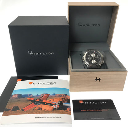 【中古品】【メンズ】 HAMILTON ハミルトン KHAKI AVIATION X-WIND H776160 カーキ アビエーション X-ウィンド クロノグラフ 自動巻き 腕時計 197-260430-yy-14-tag カラー：シルバー 万代Net店