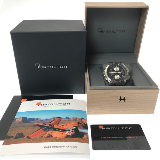 【中古品】【メンズ】 HAMILTON ハミルトン KHAKI AVIATION X-WIND H776160 カーキ アビエーション X-ウィンド クロノグラフ 自動巻き 腕時計 197-260430-yy-14-tag カラー：シルバー 万代Net店