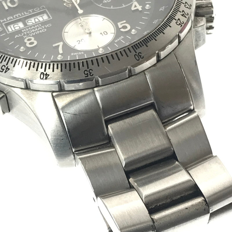【中古品】【メンズ】 HAMILTON ハミルトン KHAKI AVIATION X-WIND H776160 カーキ アビエーション X-ウィンド クロノグラフ 自動巻き 腕時計 197-260430-yy-14-tag カラー：シルバー 万代Net店