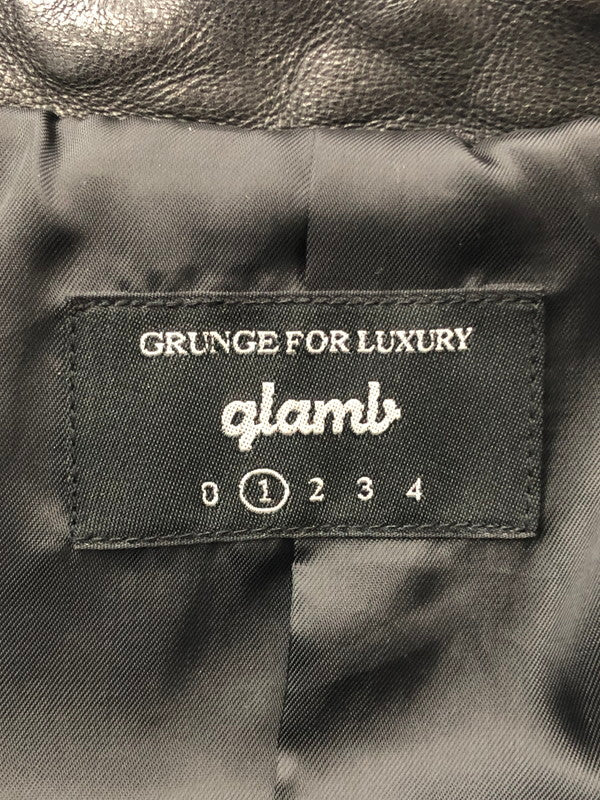 【中古品】【メンズ】 GLAMB グラム ROSSO RIDERS GB0318/JKT05 ロッソライダース ラムレザー ジャケット アウター 142-260428-yy-11-tag サイズ：1 カラー：ブラック 万代Net店