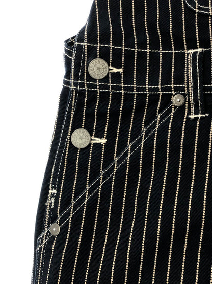 【中古品】【メンズ】 VANSON バンソン × TOM AND JERRY トムとジェリー コラボ WABASH STRIPE OVERALLS ウォバッシュストライプ オーバーオール デニム 156-260428-yy-20-tag サイズ：L カラー：ネイビー 万代Net店