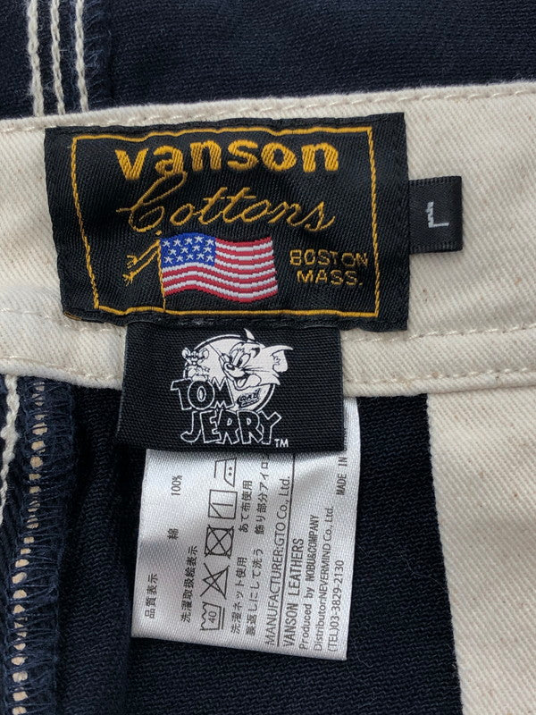 【中古品】【メンズ】 VANSON バンソン × TOM AND JERRY トムとジェリー コラボ WABASH STRIPE OVERALLS ウォバッシュストライプ オーバーオール デニム 156-260428-yy-20-tag サイズ：L カラー：ネイビー 万代Net店