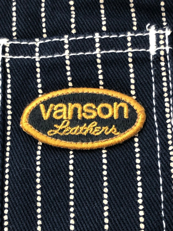 【中古品】【メンズ】 VANSON バンソン × TOM AND JERRY トムとジェリー コラボ WABASH STRIPE OVERALLS ウォバッシュストライプ オーバーオール デニム 156-260428-yy-20-tag サイズ：L カラー：ネイビー 万代Net店