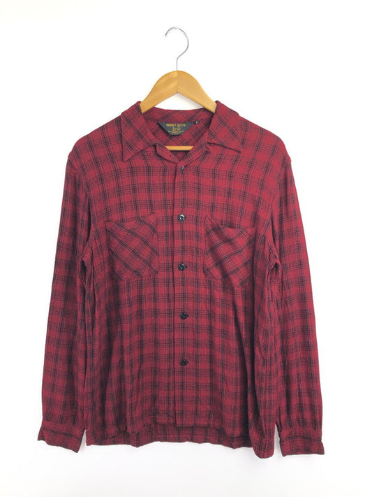 【中古品】【メンズ】 WEST RIDE ウエストライド L/S CHECK OPEN COLLAR SHIRT チェック オープン カラー シャツ 長袖シャツ 145-260518-na-14-tagh サイズ：L カラー：レッド系 万代Net店