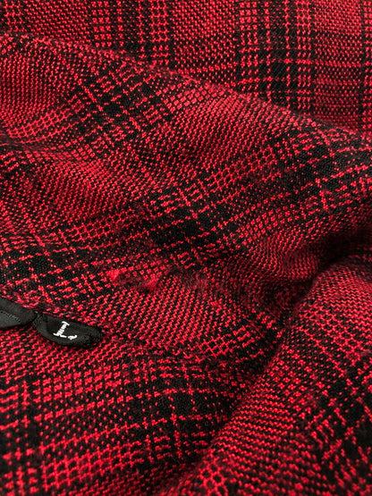 【中古品】【メンズ】 WEST RIDE ウエストライド L/S CHECK OPEN COLLAR SHIRT チェック オープン カラー シャツ 長袖シャツ 145-260518-na-14-tagh サイズ：L カラー：レッド系 万代Net店