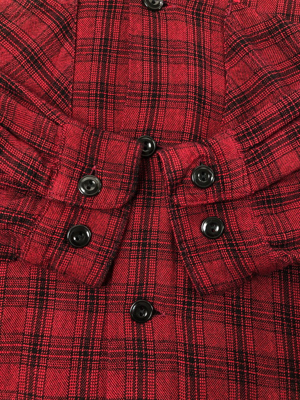 【中古品】【メンズ】 WEST RIDE ウエストライド L/S CHECK OPEN COLLAR SHIRT チェック オープン カラー シャツ 長袖シャツ 145-260518-na-14-tagh サイズ：L カラー：レッド系 万代Net店