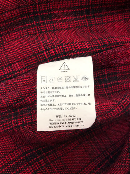 【中古品】【メンズ】 WEST RIDE ウエストライド L/S CHECK OPEN COLLAR SHIRT チェック オープン カラー シャツ 長袖シャツ 145-260518-na-14-tagh サイズ：L カラー：レッド系 万代Net店