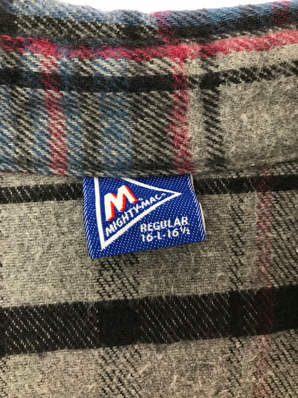 【中古品】【メンズ】 MIGHTY-MAC マイティー マック 80's HEAVY COTTON FLANNEL SHIRT ヘビー コットン フランネル シャツ トップス ヴィンテージ 146-260820-rt-07-tag サイズ：L カラー：グレー 万代Net店