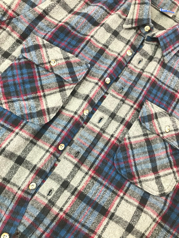 【中古品】【メンズ】 MIGHTY-MAC マイティー マック 80's HEAVY COTTON FLANNEL SHIRT ヘビー コットン フランネル シャツ トップス ヴィンテージ 146-260820-rt-07-tag サイズ：L カラー：グレー 万代Net店