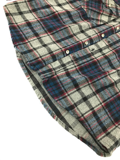 【中古品】【メンズ】 MIGHTY-MAC マイティー マック 80's HEAVY COTTON FLANNEL SHIRT ヘビー コットン フランネル シャツ トップス ヴィンテージ 146-260820-rt-07-tag サイズ：L カラー：グレー 万代Net店