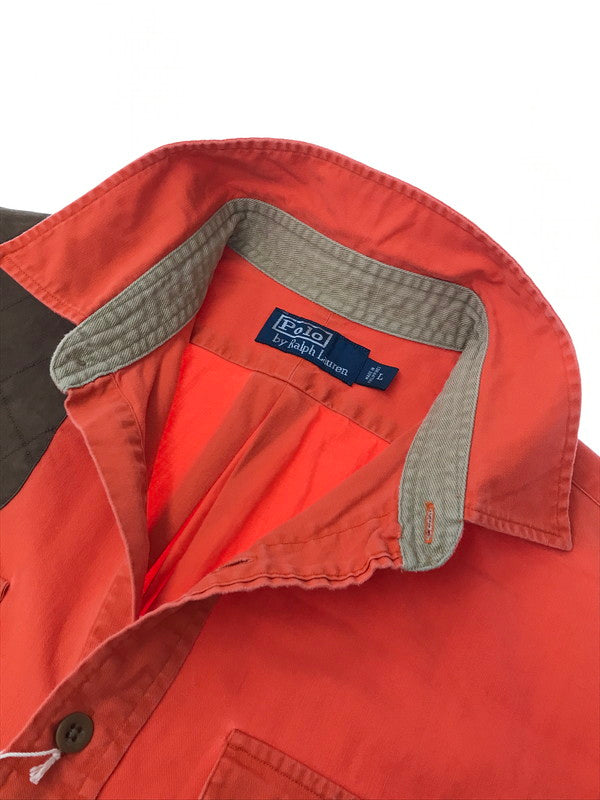 【中古品】【メンズ】 POLO RALPH LAUREN ポロ ラルフローレン S/S WORK SHIRT ショートスリーブ ワーク シャツ トップス 半袖シャツ 146-260508-ty-10-tag サイズ：L カラー：オレンジ 万代Net店