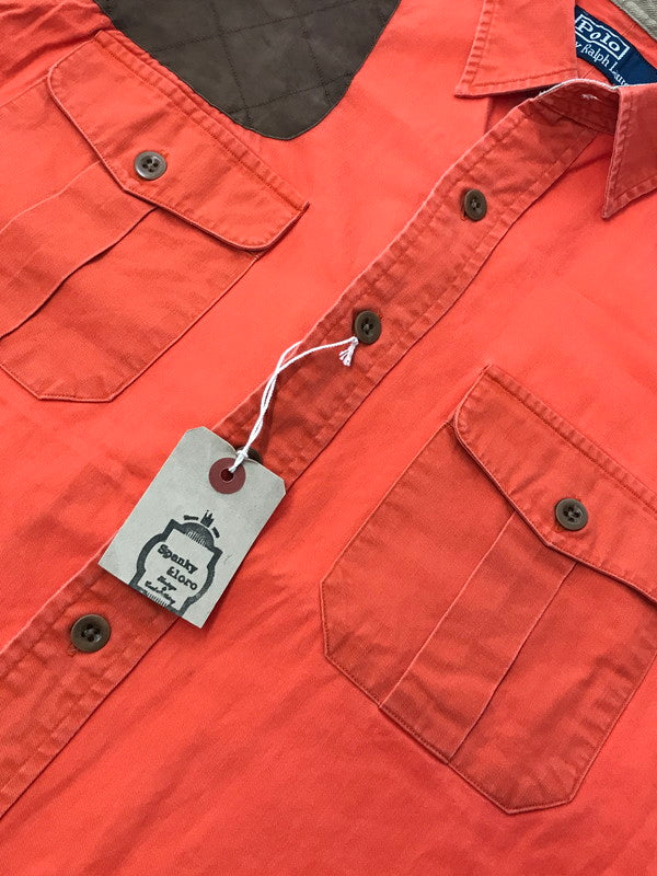 【中古品】【メンズ】 POLO RALPH LAUREN ポロ ラルフローレン S/S WORK SHIRT ショートスリーブ ワーク シャツ トップス 半袖シャツ 146-260508-ty-10-tag サイズ：L カラー：オレンジ 万代Net店