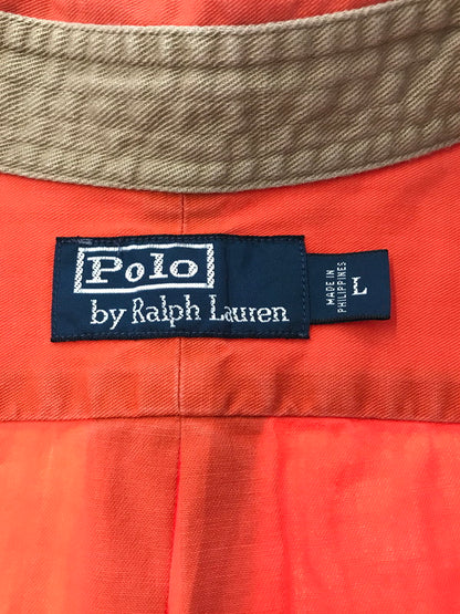 【中古品】【メンズ】 POLO RALPH LAUREN ポロ ラルフローレン S/S WORK SHIRT ショートスリーブ ワーク シャツ トップス 半袖シャツ 146-260508-ty-10-tag サイズ：L カラー：オレンジ 万代Net店