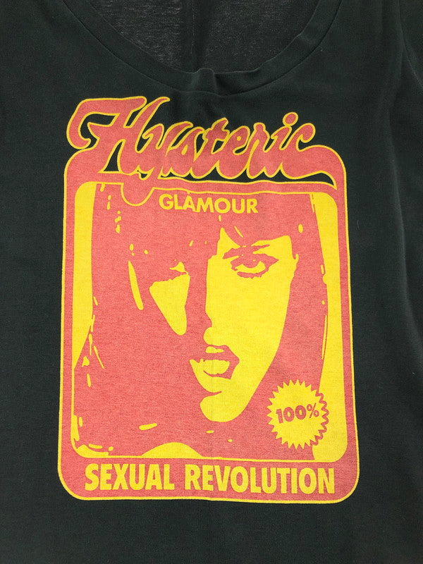 【中古品】【レディース】 HYSTERIC GLAMOUR ヒステリックグラマー GIRL PRINT L/S TEE 0194CL17 ガール プリント Tシャツ 長袖Tシャツ カットソー 168-260912-na-22-tagh サイズ：FREE カラー：ブラック 万代Net店