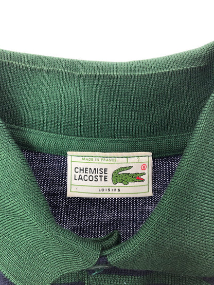 【中古品】【メンズ】 CHEMISE LACOSTE シュミーズ ラコステ 80's KNIT POLO SHIRT フランス製 ニット ポロシャツ 146-260505-rt-18-tag サイズ：1 カラー：グリーン 万代Net店