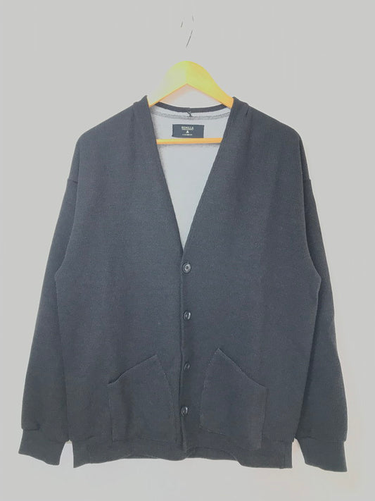 【中古品】【メンズ】 REMILLA レミーラ モカカーデ カーディガン 142-260520-na-04-tagh サイズ：L カラー：ブラック 万代Net店