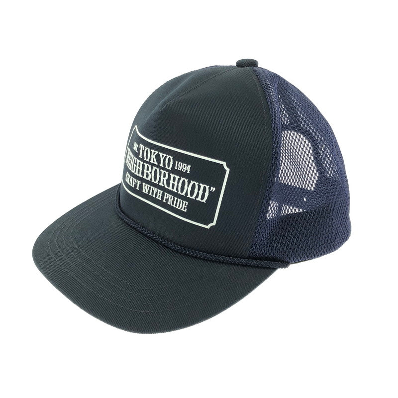 【中古品】【メンズ】 NEIGHBORHOOD ネイバーフッド TRUCKER CAP 191YGNH-HT05 トラッカーキャップ 帽子 アクセサリー 185-260714-YY-08-tagh サイズ：F カラー：ブラック/ネイビー 万代Net店