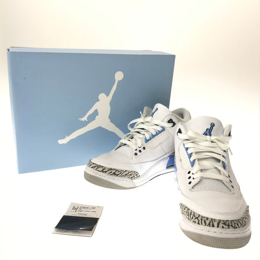 【中古品】【メンズ】 NIKE ナイキ AIR JORDAN 3 RETRO CT8532-104 エアジョーダン 3 レトロ スニーカー 靴 160-260430-yy-07-tag サイズ：27cm/US10 カラー："UNC" WHITE/VALOR BLUE-TECH GREY 万代Net店