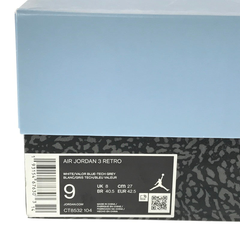 【中古品】【メンズ】 NIKE ナイキ AIR JORDAN 3 RETRO CT8532-104 エアジョーダン 3 レトロ スニーカー 靴 160-260430-yy-07-tag サイズ：27cm/US10 カラー："UNC" WHITE/VALOR BLUE-TECH GREY 万代Net店