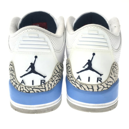 【中古品】【メンズ】 NIKE ナイキ AIR JORDAN 3 RETRO CT8532-104 エアジョーダン 3 レトロ スニーカー 靴 160-260430-yy-07-tag サイズ：27cm/US10 カラー："UNC" WHITE/VALOR BLUE-TECH GREY 万代Net店