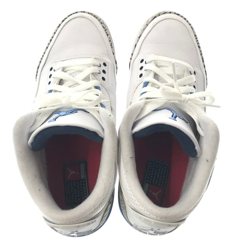 【中古品】【メンズ】 NIKE ナイキ AIR JORDAN 3 RETRO CT8532-104 エアジョーダン 3 レトロ スニーカー 靴 160-260430-yy-07-tag サイズ：27cm/US10 カラー："UNC" WHITE/VALOR BLUE-TECH GREY 万代Net店