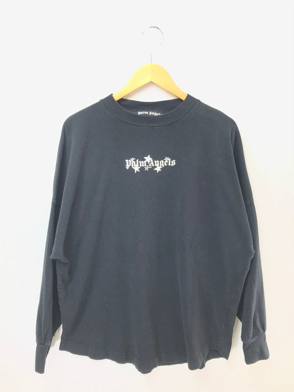 【中古品】【メンズ】 PALM ANGELS パーム エンジェルス SHOOTING STARS LOGO PRINT L/S TEE PMAB001F21JER002 シューティングスター ロゴ プリント Tシャツ 長袖Tシャツ 142-260520-na-18-tagh サイズ：M カラー：ブラック 万代Net店