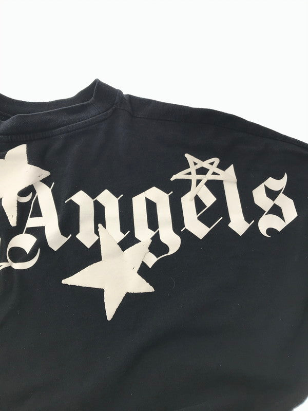 【中古品】【メンズ】 PALM ANGELS パーム エンジェルス SHOOTING STARS LOGO PRINT L/S TEE PMAB001F21JER002 シューティングスター ロゴ プリント Tシャツ 長袖Tシャツ 142-260520-na-18-tagh サイズ：M カラー：ブラック 万代Net店