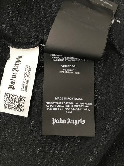 【中古品】【メンズ】 PALM ANGELS パーム エンジェルス SHOOTING STARS LOGO PRINT L/S TEE PMAB001F21JER002 シューティングスター ロゴ プリント Tシャツ 長袖Tシャツ 142-260520-na-18-tagh サイズ：M カラー：ブラック 万代Net店