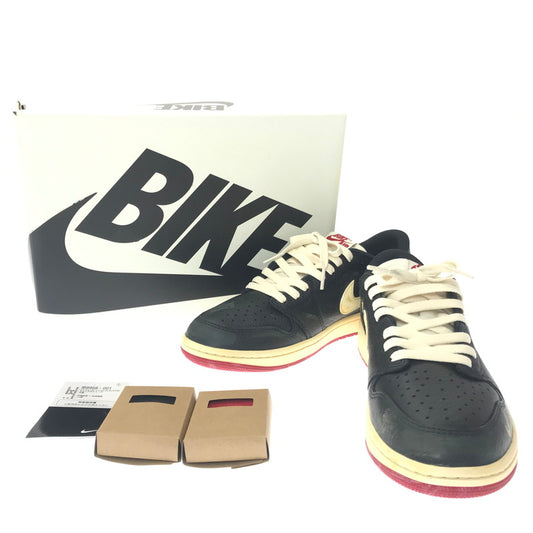 【中古品】【メンズ】 NIKE ナイキ × NIGEL SYLVESTER ナイジェルシルベスター コラボ AIR JORDAN 1 RETRO LOW OG IB8958-001 エア ジョーダン 1 レトロ ロー OG スニーカー 靴 160-260430-yy-10-tag サイズ：27cm/US9 カラー：BLACK/MUSLIN-VARSITY RED 万代Net店