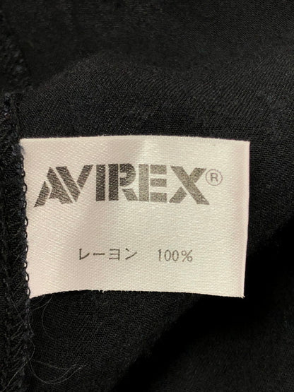 【中古品】【メンズ】 AVIREX アヴィレックス OPEN COLLAR S/S RAYON SHIRT スカル＆スネーク 刺繍 オープンカラー レーヨン シャツ 開襟シャツ トップス 145-260605-rt-07-tagh サイズ：S カラー：ブラック 万代Net店