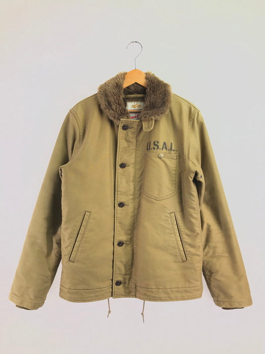 【中古品】【メンズ】 ALPHA INDUSTRIES アルファ × LEE リー STORM RIDER N-1 DECK JACKET ストームライダー デッキ ジャケット アウター 145-260501-rt-05-tag サイズ：L カラー：カーキ 万代Net店