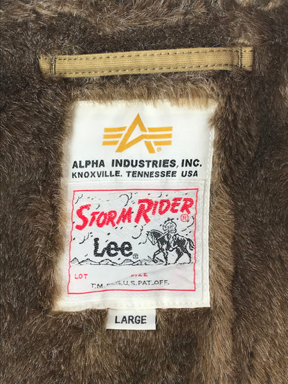 【中古品】【メンズ】 ALPHA INDUSTRIES アルファ × LEE リー STORM RIDER N-1 DECK JACKET ストームライダー デッキ ジャケット アウター 145-260501-rt-05-tag サイズ：L カラー：カーキ 万代Net店