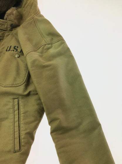 【中古品】【メンズ】 ALPHA INDUSTRIES アルファ × LEE リー STORM RIDER N-1 DECK JACKET ストームライダー デッキ ジャケット アウター 145-260501-rt-05-tag サイズ：L カラー：カーキ 万代Net店