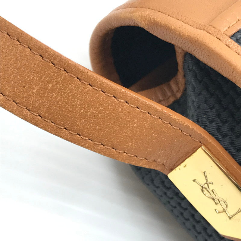 【中古品】【レディース】 YVES SAINT LAURENT イヴ サンローラン ロゴプレート ショルダーバッグ カバン 180-260510-na-12-tagh カラー：ネイビー 万代Net店