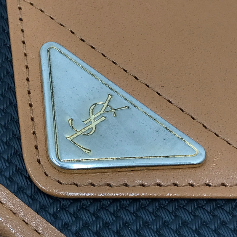 【中古品】【レディース】 YVES SAINT LAURENT イヴ サンローラン ロゴプレート ショルダーバッグ カバン 180-260510-na-12-tagh カラー：ネイビー 万代Net店