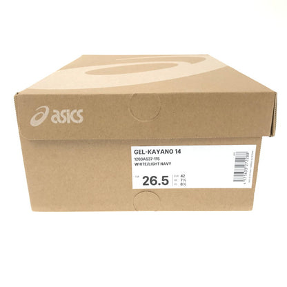 【中古美品】【メンズ】 ASICS アシックス GEL-KAYANO 14 1203A537 ゲルカヤノ スニーカー 靴 162-260503-na-17-tagh サイズ：26.5cm US 8 1/2 カラー：WHITE/LIGHT NAVY 万代Net店