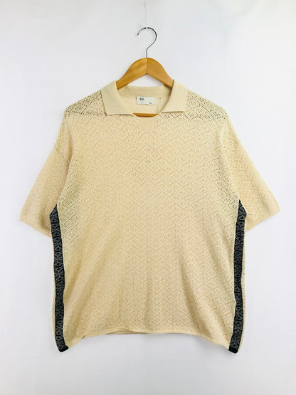 【中古美品】【メンズ】 SATOU サトウ RANMA KNIT POLO KN25002 ニット ポロシャツ 140-260506-na-04-tag サイズ：1 カラー：キナリ 万代Net店