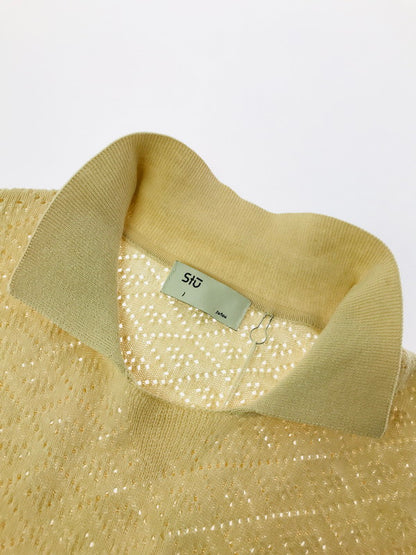 【中古美品】【メンズ】 SATOU サトウ RANMA KNIT POLO KN25002 ニット ポロシャツ 140-260506-na-04-tag サイズ：1 カラー：キナリ 万代Net店