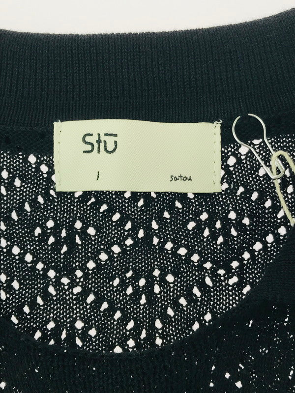 【中古美品】【メンズ】 SATOU サトウ RANMA KNIT POLO KN25001 ニット ポロシャツ 140-260506-na-05-tag サイズ：1 カラー：ブラック 万代Net店