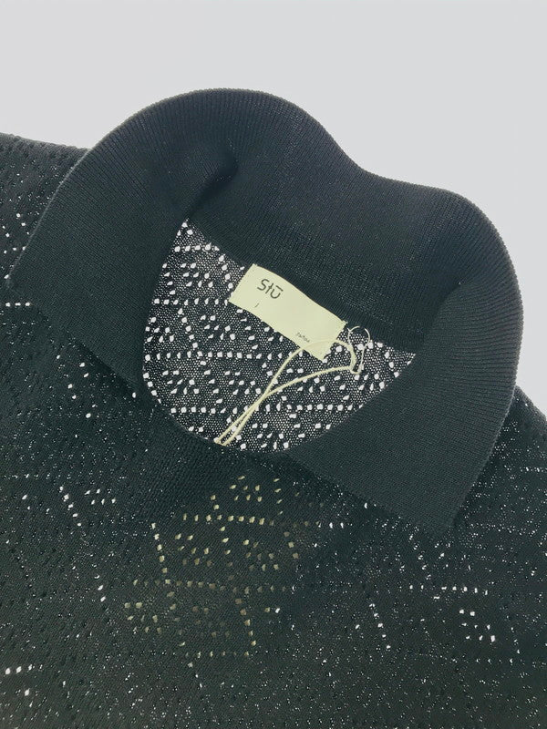 【中古美品】【メンズ】 SATOU サトウ RANMA KNIT POLO KN25001 ニット ポロシャツ 140-260506-na-05-tag サイズ：1 カラー：ブラック 万代Net店
