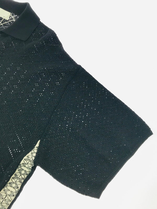 【中古美品】【メンズ】 SATOU サトウ RANMA KNIT POLO KN25001 ニット ポロシャツ 140-260506-na-05-tag サイズ：1 カラー：ブラック 万代Net店